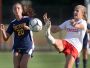 Penfield's Regan Maguire, right, clears the ball away from Victor's Lexi Perry during a regular season game at Penfield High School on Wednesday, Sept. 14, 2016. Victor beat Penfield 2-1.