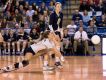 \Kirsten Longueira of DMA digs deep for the ball as Ursuline and DMA play in the DIAA volleyball finals at UD's Bob Carpenter Center.