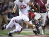 Brentwood Academy linebackerJackson Sirmon, left, tackles MBA running back Ty Chandler