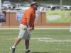 Cocoa football head coach John Wilkinson yells out to the team during Sunday's game in Cocoa.