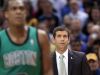 Celtics head coach and former Butler coach Brad Stevens can only look on as his team falls behind in the second half of Tuesday's game against Boston at Bankers Life Fieldhouse on Tuesday, March 11, 2014. The Pacers snapped a losing streak by beating the Celtics 94-83.
