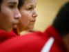 Meskwaki boys' basketball coach Dina Keahna is the only female varsity coach in the state. She knew she wanted to coach and the boys job is the one that came up she said. Here she coaches the team during a game at home on Monday, Dec. 19, 2016, in Tama.
