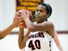 Wilmington Friends center, Jayna Jones gets immediate pressure after getting the ball.