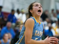 Cape Henlopen guard Alia Marshall drives to the basket and scores.