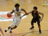 Sanford School's Jyare Davis drives to the net against Archbishop Wood during the Slam Dunk to the Beach on Wednesday, Dec 28, 2016. Final Score Sanford School- 47 ,Archbishop Wood- 72