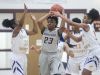 Caesar Rodney Kylie Kornegay (15), RIGHT, defends Hodgson Vo-Tech Guard Imani Henry-Butler (23) during a Diamond State Classic game Wed. Dec. 28, 2016 at Saint Elizabeth's High School in Wilmington.