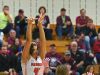 Washington's Maham Shah (40) takes a shot over Crofton's Aubree Potts (20) during a rescheduled Edith Sanford Breast Center Girls Pentagon Classic game Thursday, Dec. 29, 2016, at Washington High School in Sioux Falls.