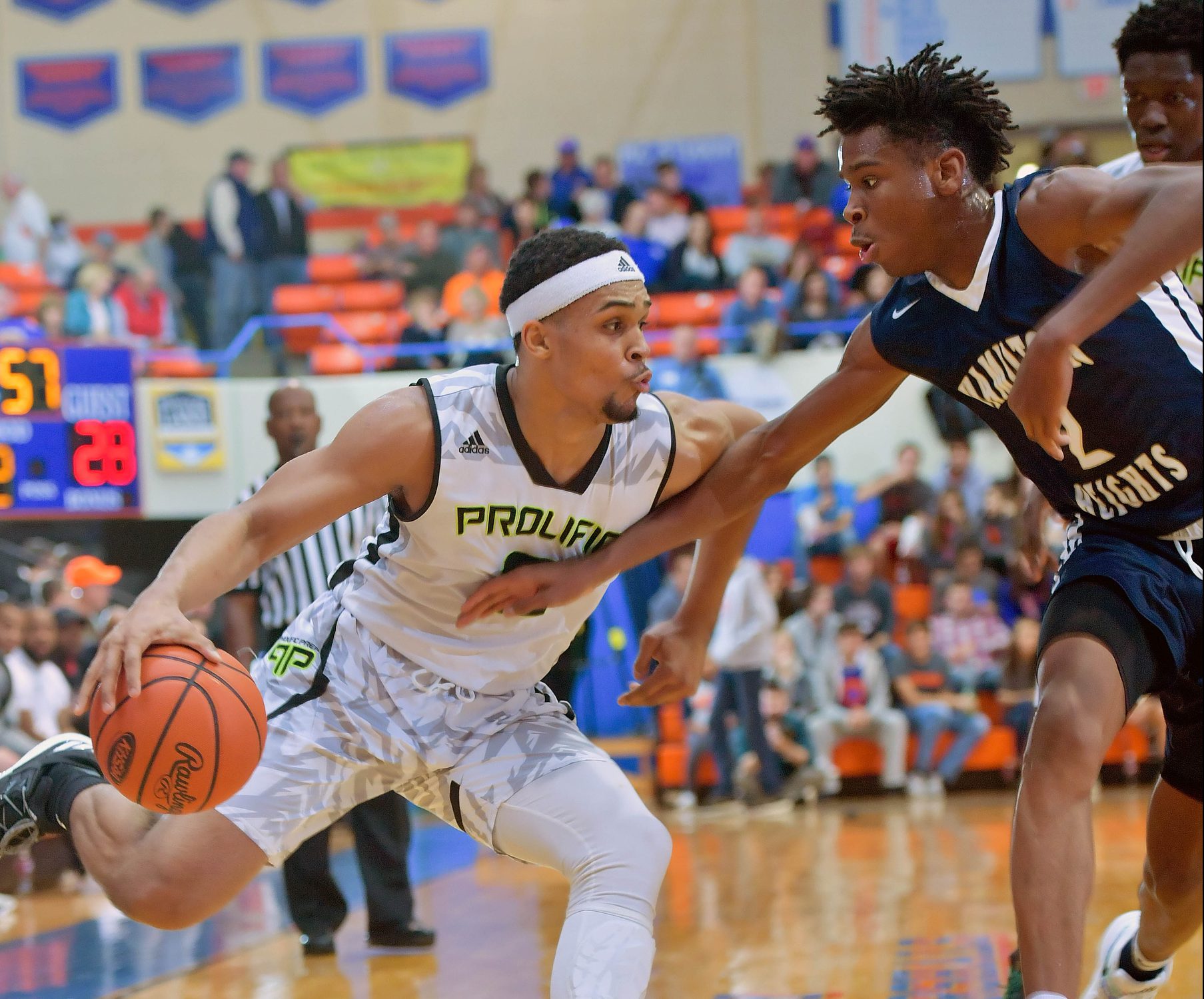 Dec 2, 2016; Paducah, KY, U.S.A: Prolific Prep Gary Trent Jr (2) drives against Hamilton Heights Christian guard Shai Gilgeous-Alexander during the Marshall County Hoopfest that brings several top high school basketball teams together. Mandatory Credit: Jim Brown-USA TODAY Sports. ORG XMIT: US 135777 Hoopfest 12/2/2016 [Via MerlinFTP Drop]