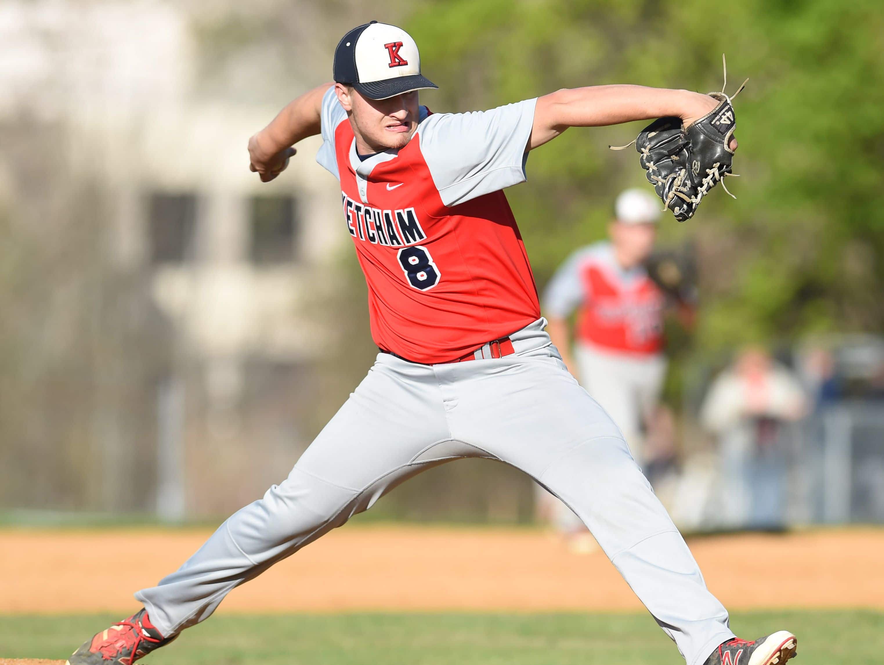 Ketcham's Greg Blum pitches during Wednesday's game at John Jay.