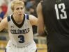Covington Catholic guard Cole VonHandorf pressures Trinity guard David Johnson. 19 December 2016