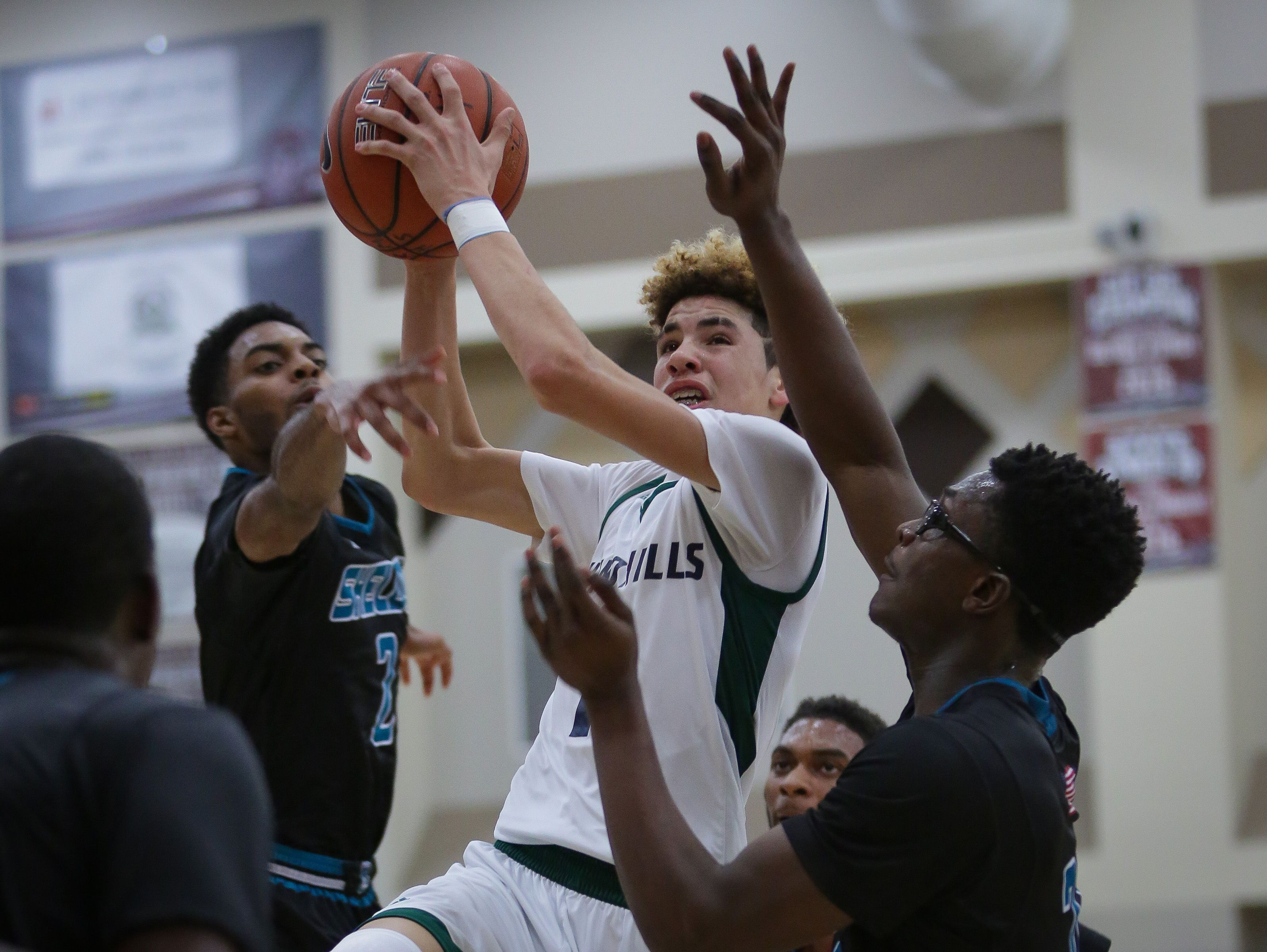 LaMelo Ball of Chino Hills seen in action against Sheldon.