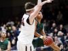 Hamilton junior Zach Anderson (24) tries to block a layup by Basha junior Bryan Baptiste (1) at Hamilton High School in Chandler on Friday, Jan. 27, 2017.