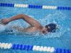 Lourdes' Raymond Aye swims in a 200 yard freestyle heat during the Section 1 Conference 3 boys swimming championships at Beacon High School.