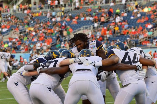 The West Virginia Mountaineers at the 2016 Russell Athletic Bowl (Photo: Shelby Horsley/Russell Athletic)