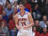 Jeff's Bailey Falkenstein reacts after getting two plus the foul in the third quarter. New Albany beat Jeff 67-56 Friday night.