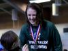 West Salem's Hannah Bodkin accepts her silver medal for the 200 yard individual medley in the during the Greater Valley Conference swimming championships at the McMinnville Aquatic Center on Saturday, Feb. 11, 2017.