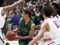 Basha senior Terrell Brown (2) looks to pass while being swarmed by Hamilton defenders in the second half at Hamilton High School in Chandler on Friday, Jan. 27, 2017.