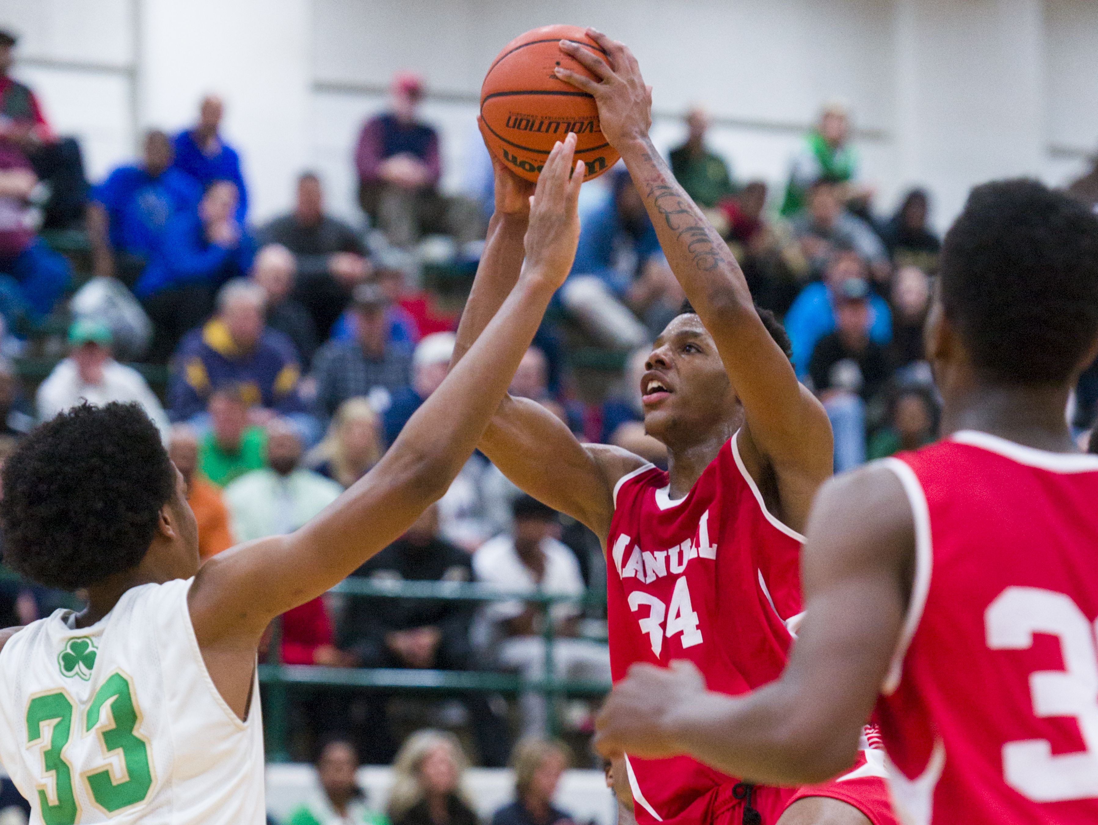 High-scoring Courvoisier Mccauley (34) will be key if Manual can escape a loaded Sectional 27.