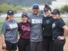 Kent Decker, the softball coach for Mountain Ridge High School in Glendale, got a lot of help and support from members of his team while battling throat cancer. From left are; Annie Jordan, Ashley Williams, Decker, Riley Seegan and Mikenzie Zaitz.