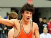 Tanner Earhart of Dallas vs Morgan Holcomb of Pendleton at the OSAA State Wrestling Championships at the Veterans Memorial Coliseum in Portland, Ore., on February 25, 2017. (Photo by: Alex Milan Tracy)