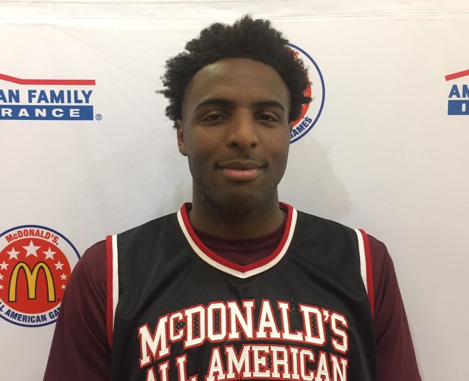 Mitchell Robinson shows off his honorary McDonalds All American jersey Photo: McDAAG)
