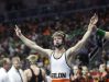 SolonÕs Bryce West wins the class 2A, 120-pound title match Saturday, Feb. 18, 2017 in the state wrestling finals at Wells Fargo Arena in Des Moines.