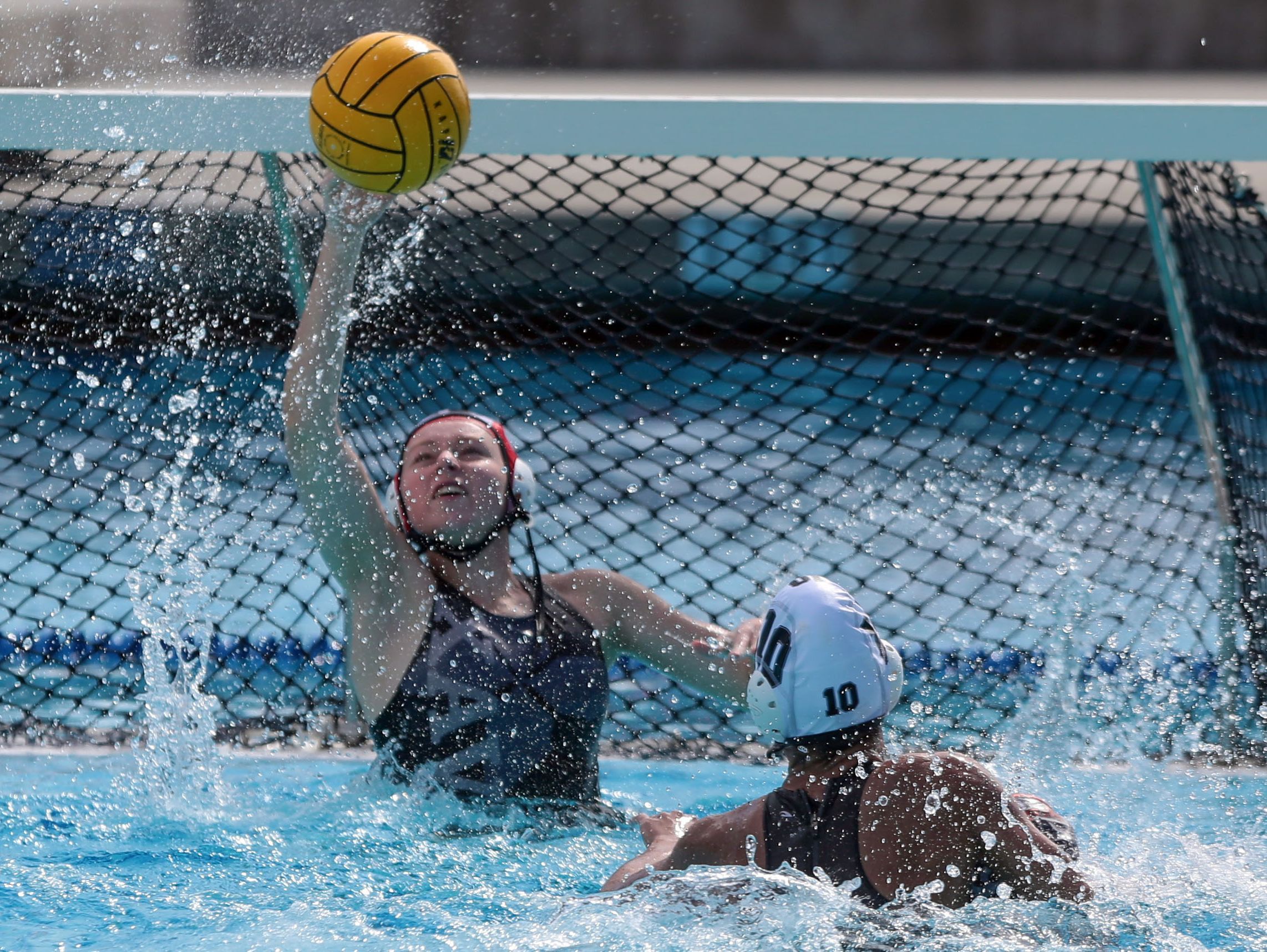 Xavier Preparatory's Olivia Quagliani makes a save against the Polytechnic Panthers during the CIF Southern Section Division 5 finals in Irvine on Saturday, February 25, 2017.
