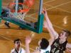 Holt's Jaron Faulds, right, and Williamston's Mitchell Cook, left, and Sean Cobb (32) reach for a rebound Tuesday, Feb. 28, 2017, in Williamston, Mich. Holt won 69-52.