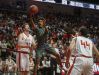 Des Moines North sophomore Tyreke Locure runs the ball up to the hoop against Valley during the Iowa High School state basketball tournament at Wells Fargo Arena in Des Moines on Wednesday, March 8, 2017.