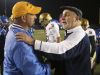 Salesianum coach Bill DiNardo (right) confirmed Wednesday that Middletown coach Mark DelPercio (left) plans to leave the Cavaliers to coach high school football in Texas.