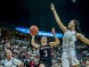 Marshall's Carlee Long (3) goes for the as Detroit Country Day's Tylar Bennett defends during the Class B state semifinal on Friday at the Breslin Center in East Lansing.