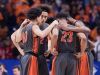 Fern Creek players huddle during Saturday's Sweet 16 semifinal game against Cooper at Rupp Arena.