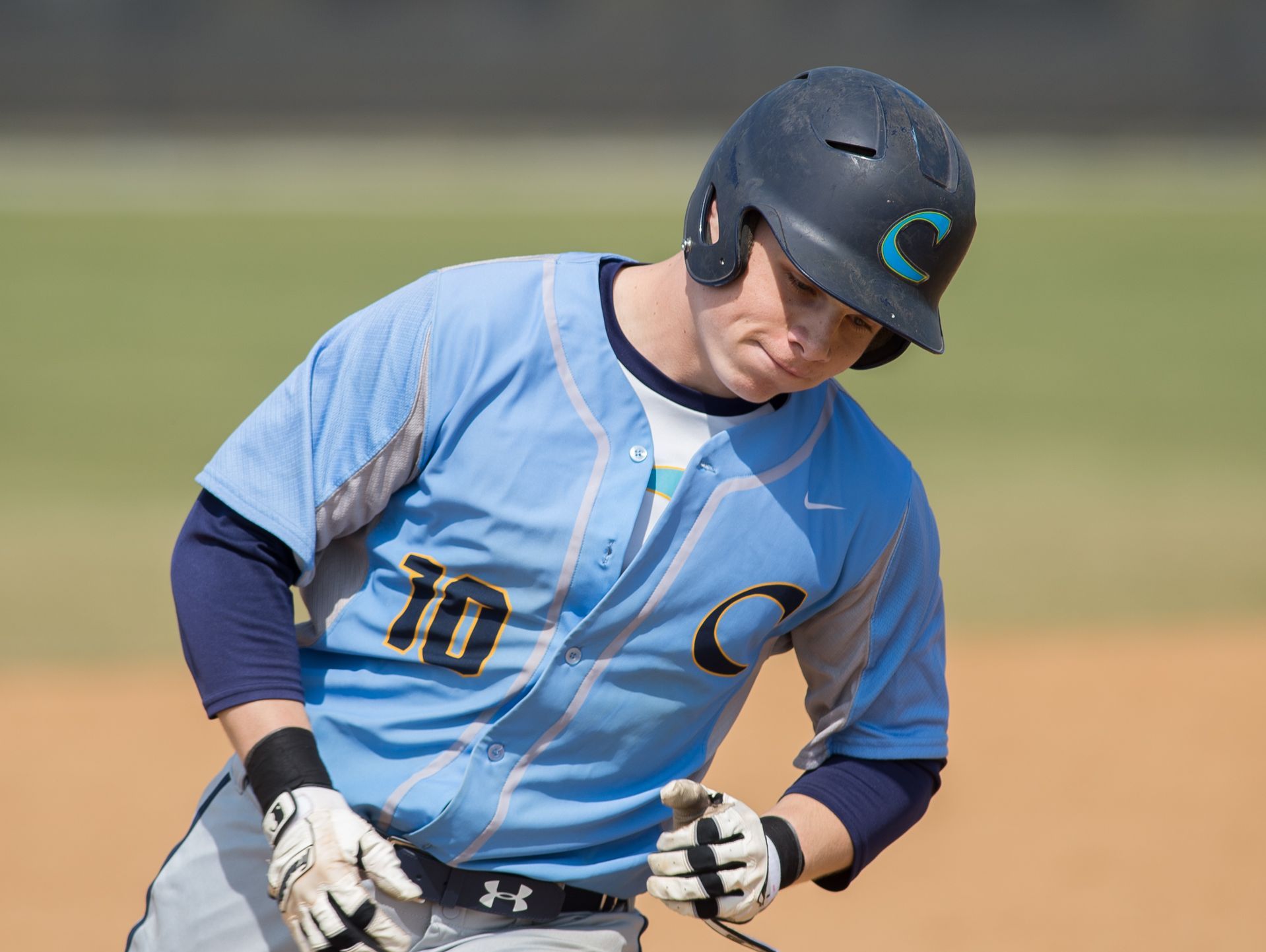 Cape Henlopen’s Zachary Dale (10) runs around the bases after hitting a home run in their home opener against Caravel.