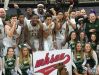New Haven celebrates its Class C boys basketball state championship Saturday at Breslin Center.