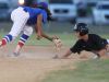 Indio High School varsity shortstop, Emiliano Torres makes a tag on Xavier Prep's Dylan Sykes at second base during the game at Shadow Hills High School in Indio.