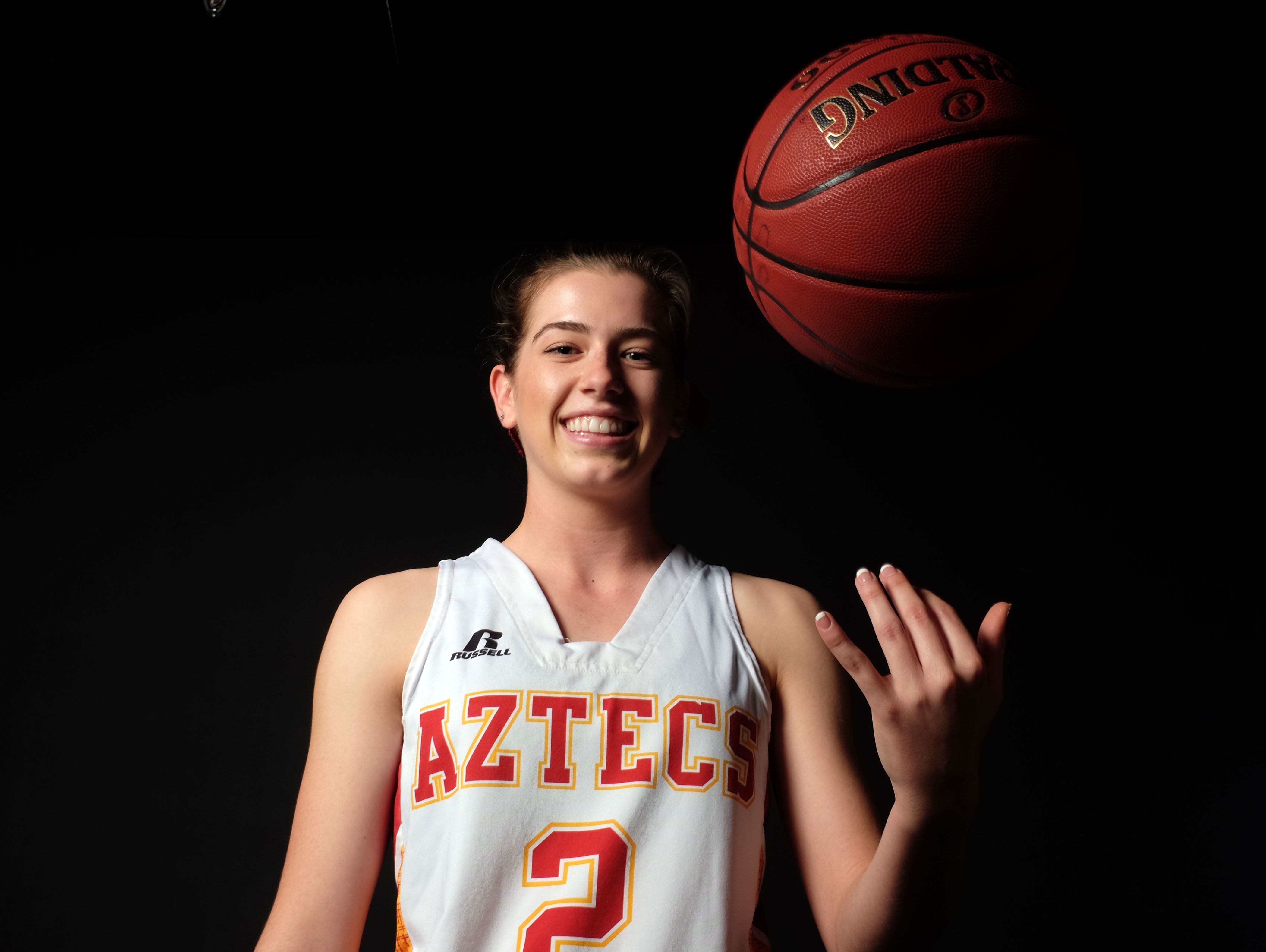 Palm Desert Basketball player Seline Schinke at Desert Sun March 10, 2017 in Palm Springs.