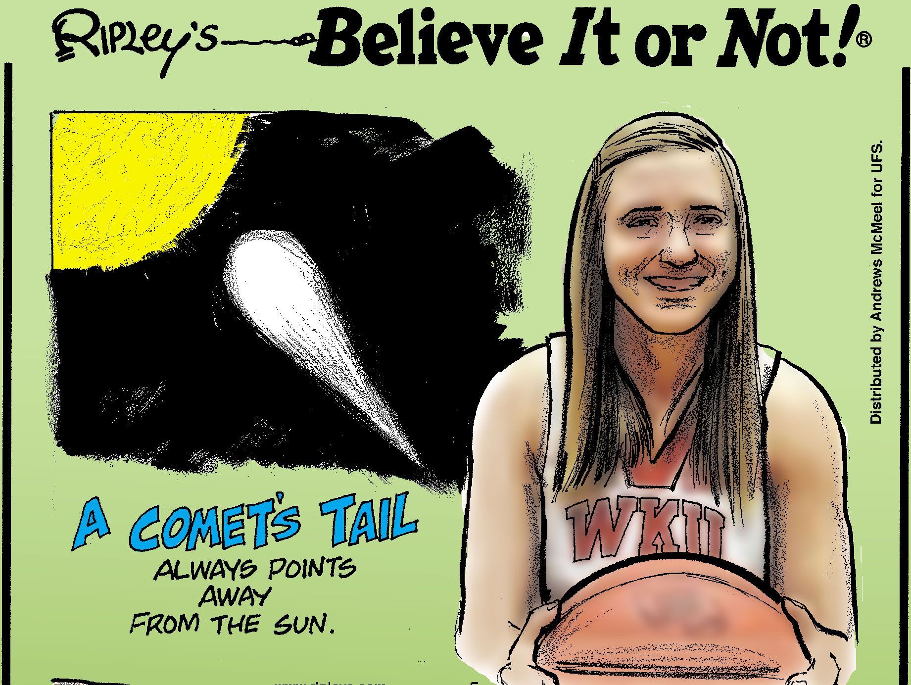 Whitney Creech, the state-record holding former Jenkins County basketball star and current WKU freshman, was featured in the March 23 Ripley's Believe it or Not comic strip.