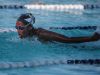 Saints' Jackie Cordero wins the girls 100 yard butterfly race during a swim meet between La Quinta and Xavier College Prep on Thursday, March 30, 2017 at Palm Desert Aquatic Center.