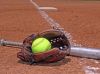 softball glove and bat