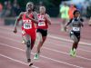Pike's Lynna Irby (599) finishing in first place in the Girls 200 Meter dash during the girls IHSAA State Finals at Indiana University's Robert C. Haugh Track & Field Complex in Bloomington, Saturday, June 3, 2017.