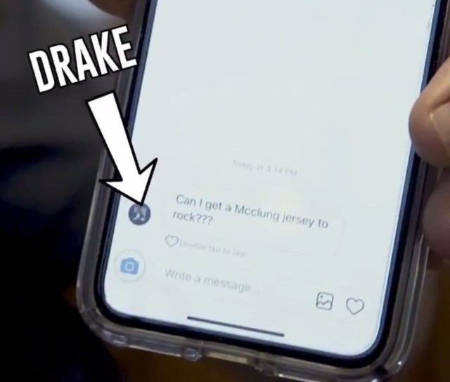 Drake DM's Mac McClung (Photo: @overtime/Twitter screen shot)
