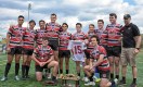 The St. Josephs rugby team remembers teammate Mark Dombroski Photo: Contributed Photo)