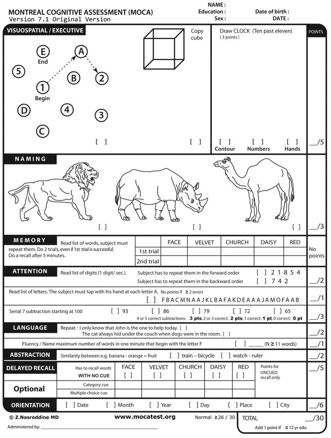 moca cognitive spanish assessment pdf